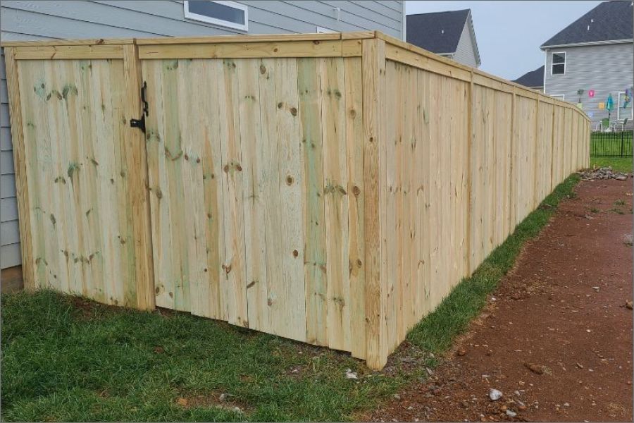 Wooden fence door